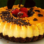 Torta de chocolate con flan de Yuzu