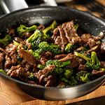 Tiras de Carne con Misso y Brócoli