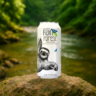 Rainforest Agua de manantial artesiana en lata de 475 ml