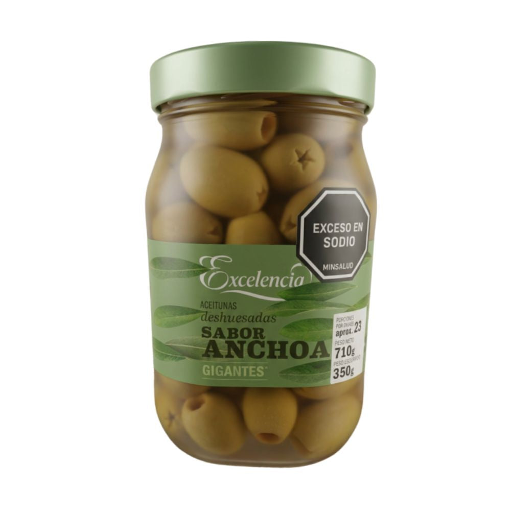 Aceitunas Deshuesadas Sabor Anchoa Excelencia 350 g - Global Gourmet Market