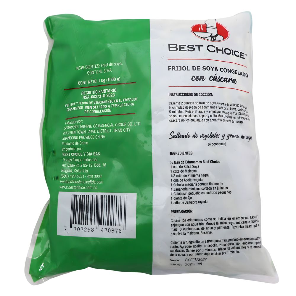 Edamame con cáscara Best Choice 1000g