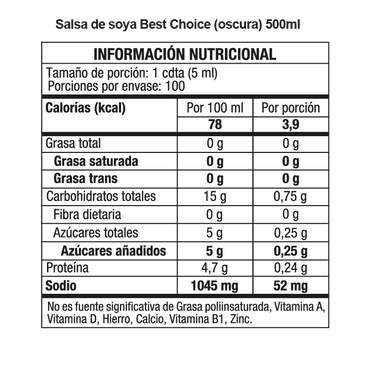 Salsa de Soya Oscura Best Choice 500 ml