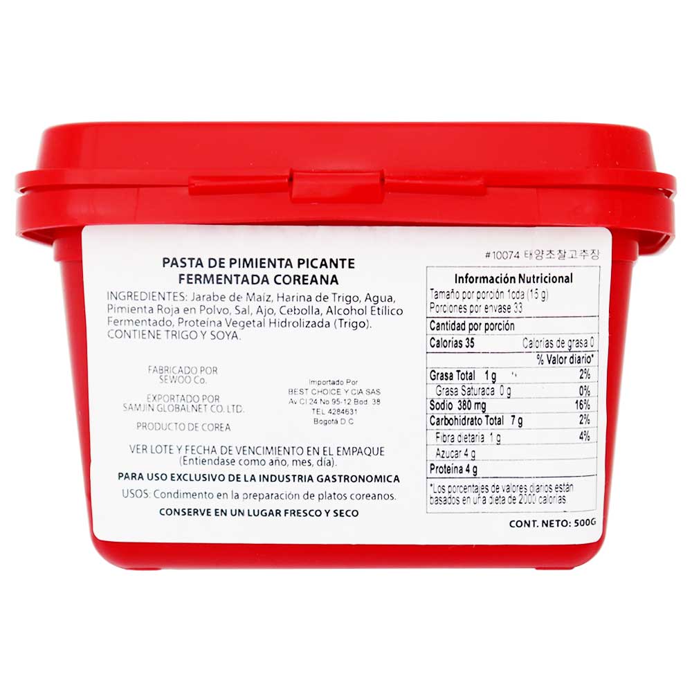 Pasta de Pimienta Picante Fermentada Coreana Wang 500 g