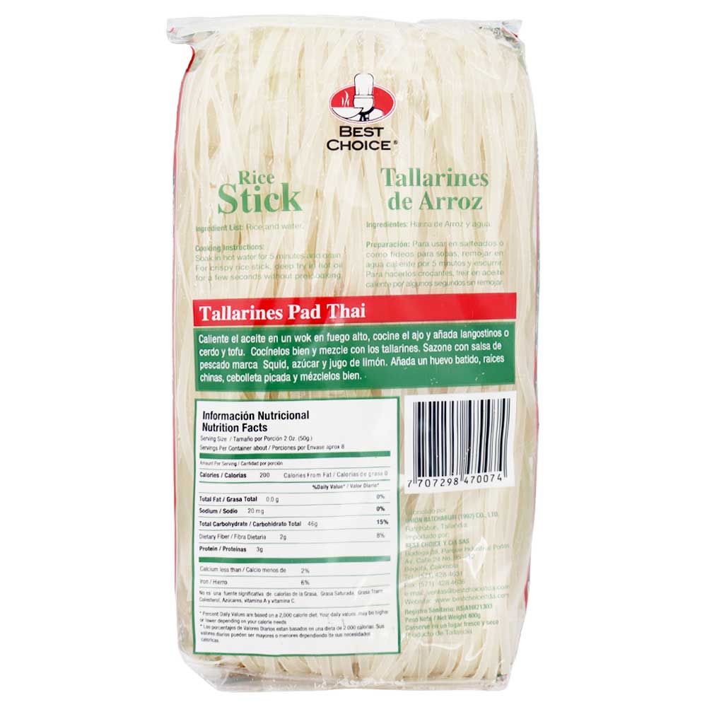 Tallarines de Arroz Best Choice 3 mm 400 g - Global Gourmet Market