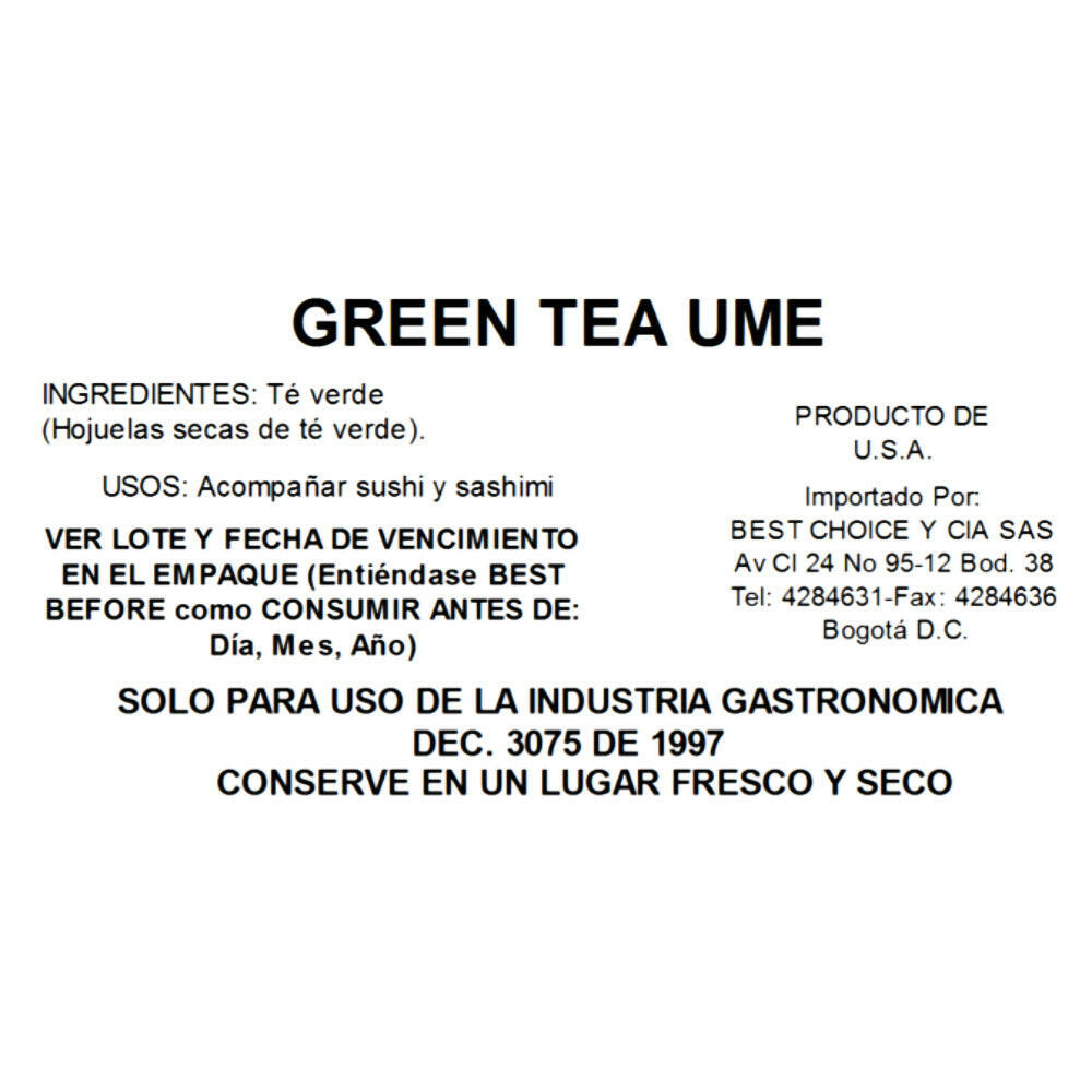 Té Verde Ume 1 Kg.