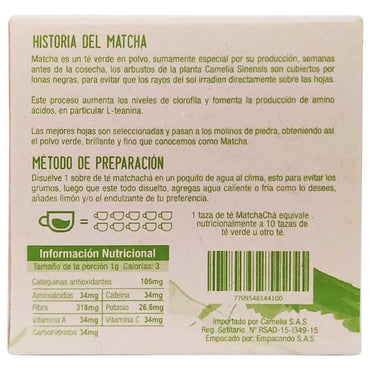 Té Matcha Premium Matchachá en Sobres 18 g