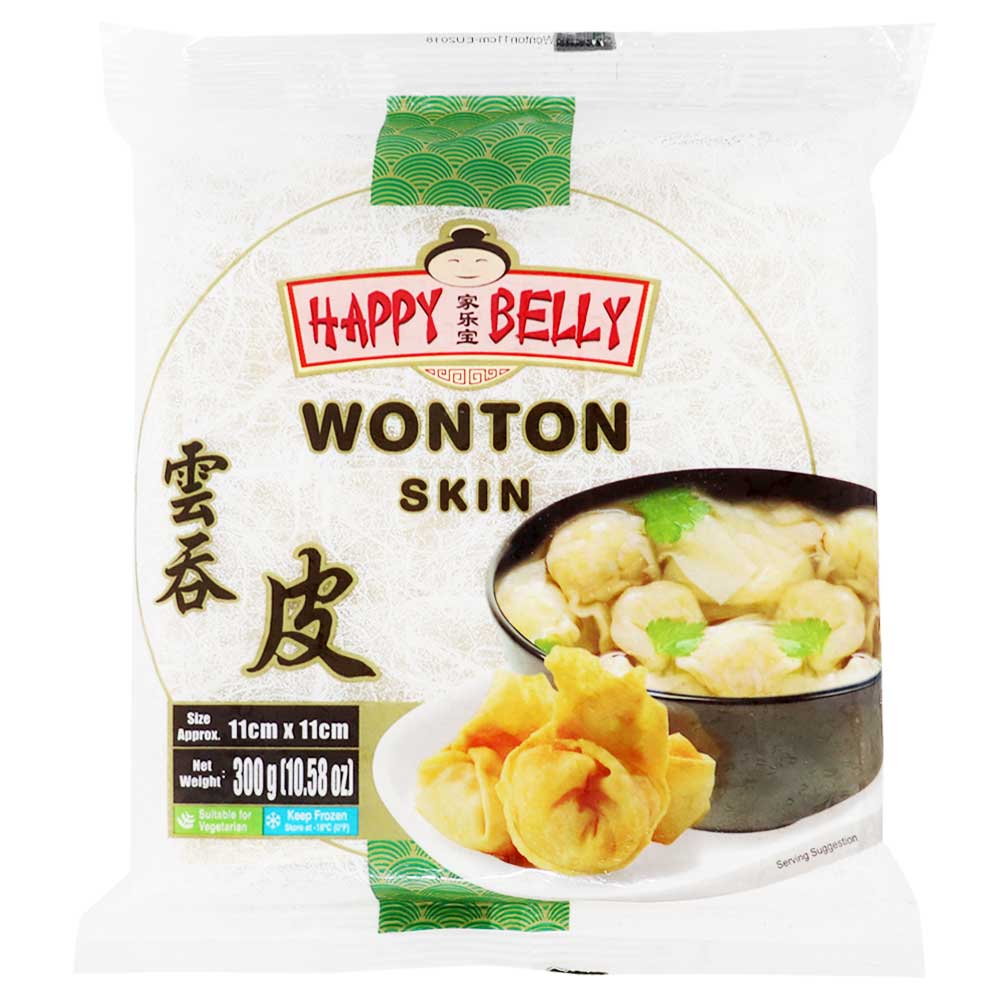 Pieles para Wonton Happy Belly 11 cm x 300 g - Global Gourmet Market