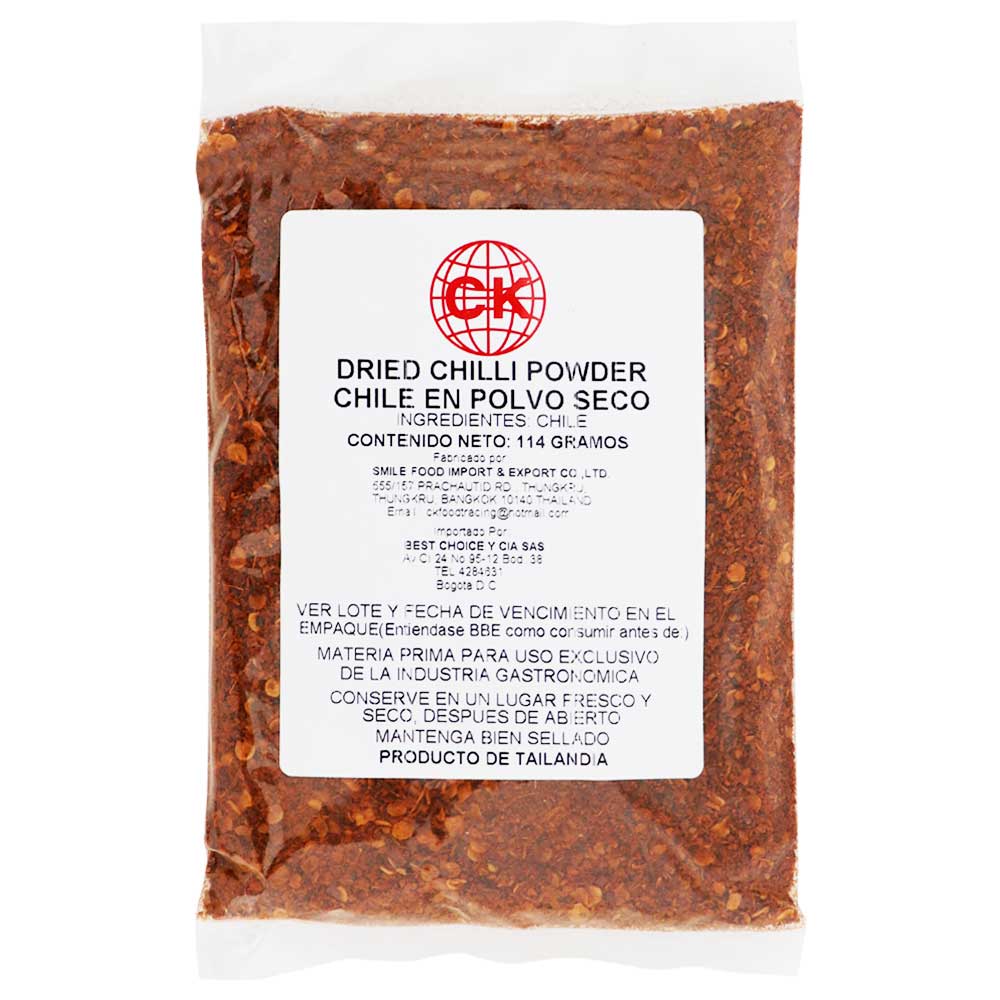 Chile seco en polvo marca CK de 114 gramos