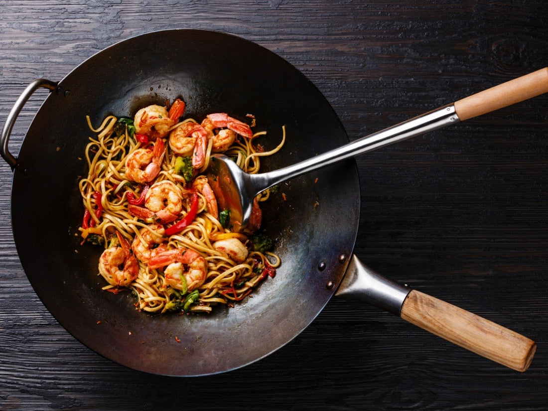 Yakisoba con Langostinos y Shitake