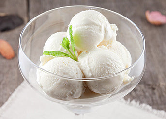 Helado de Lychees con Crema de Coco
