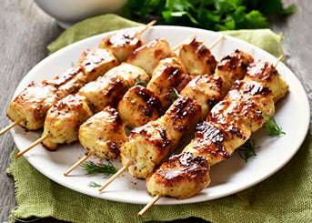 Brochetas de Pollo con Aceite de Coco