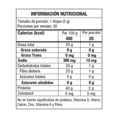 Papel de Soya con Ajonjolí de 20 Hojas 100 gr