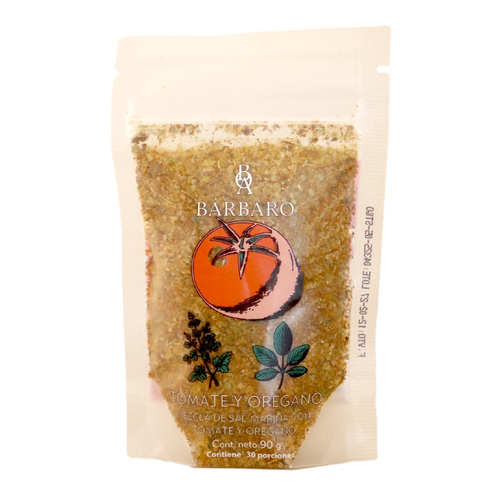 Sal Marina Tomate y Orégano 90g – Bárbaro