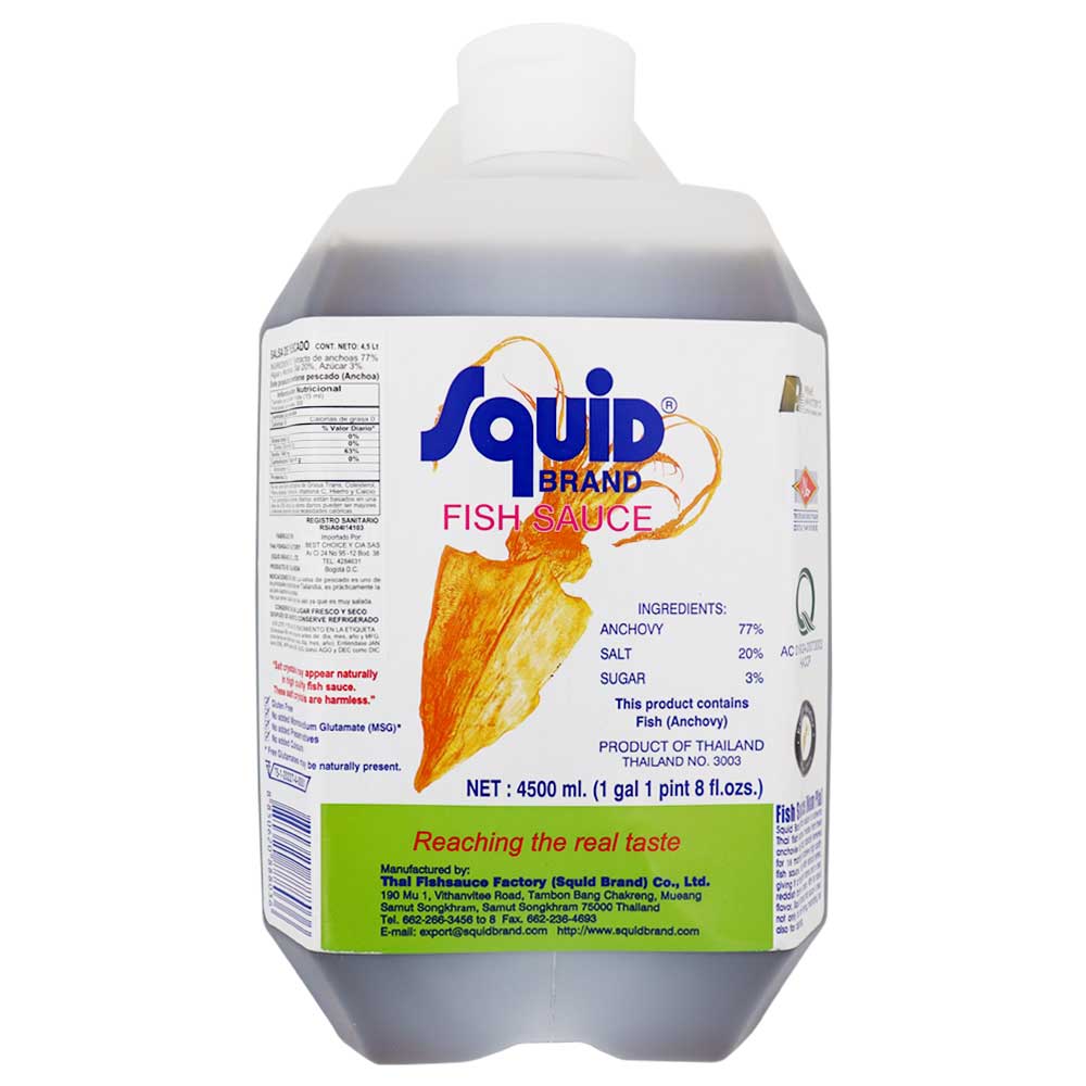 Salsa de pescado marca Squid de 4,5 litros