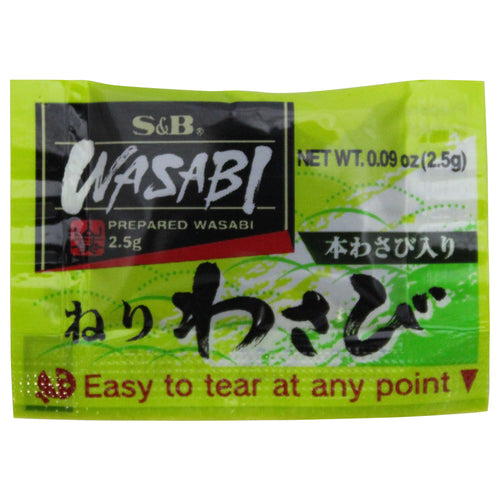 Wasabi marca S&B en Sachet de 2.5 gramos por 500 unidades