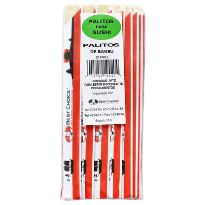 Palitos de Bambú Best Choice x 20 pares